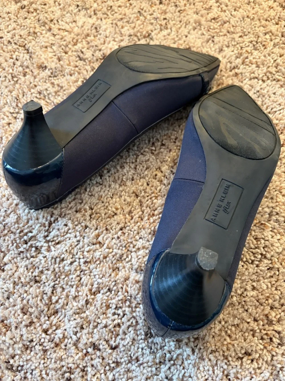 Anne Klein Navy Low Heel Pumps with Satin Buckle - Picture 9 of 9